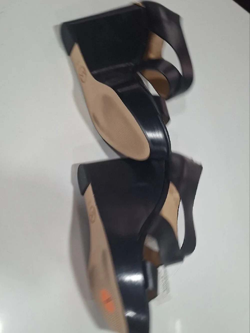 Michael Kors Black Strappy Heel Wedge Heel Sandals with Back Zip